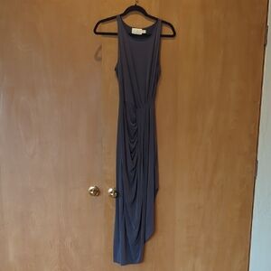 Cynthia Rowley Asymmetrical Sleeveless Dress in Charcoal